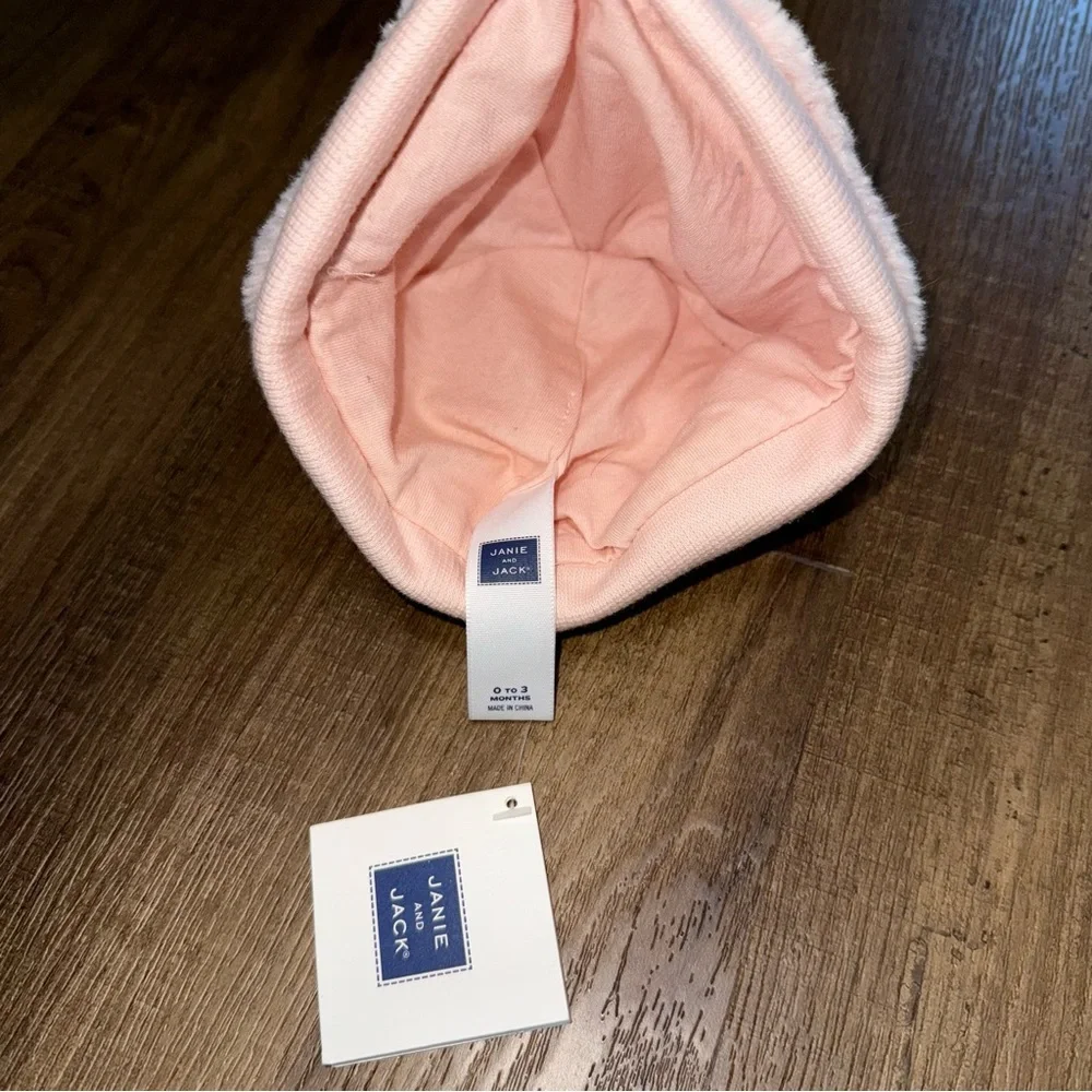 NWT Janie and Jack Baby Girls Pink Sherpa Winter Hat